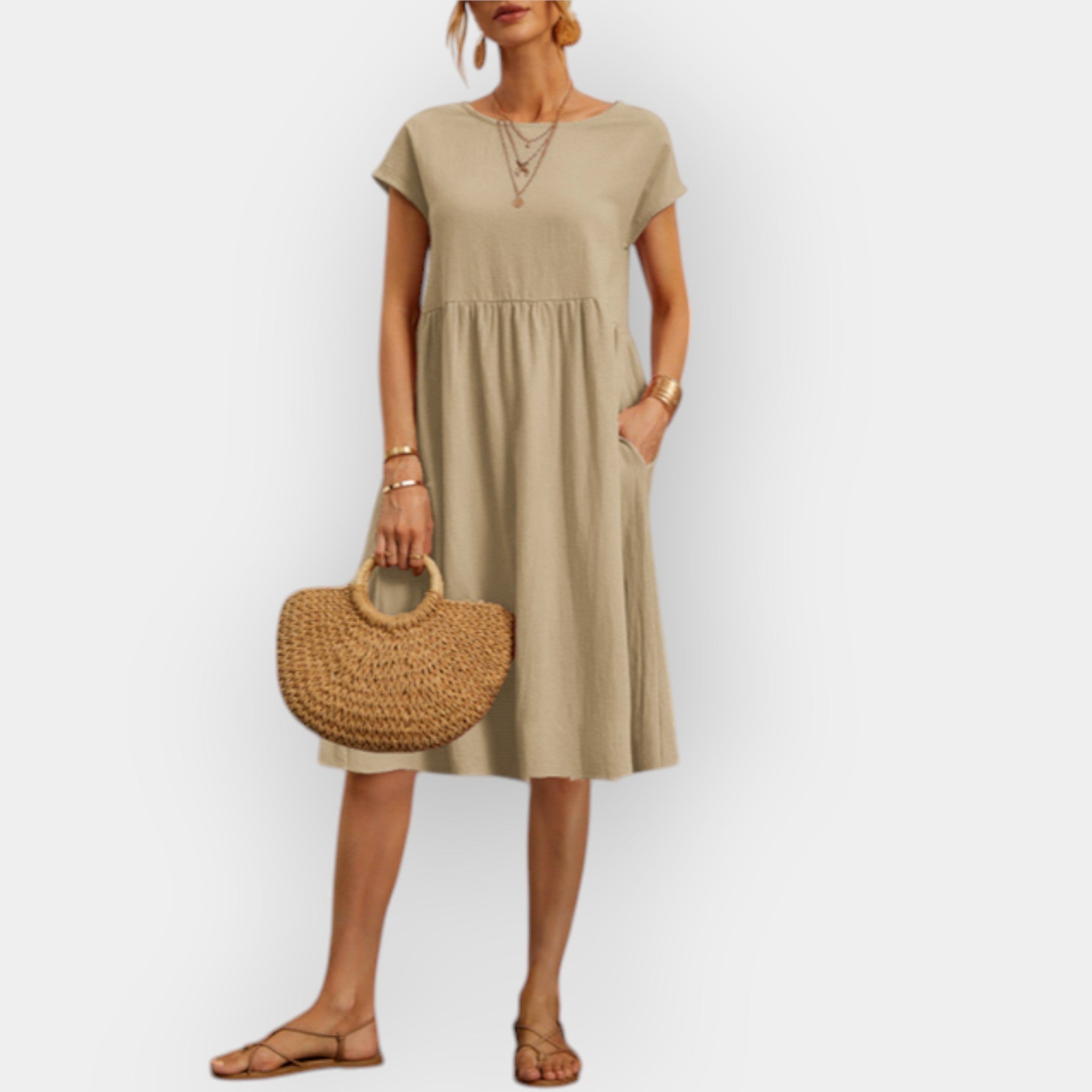 Vestit midi de línies simples
