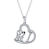 Silver necklace with 'Loyal Companion' heart pendant
