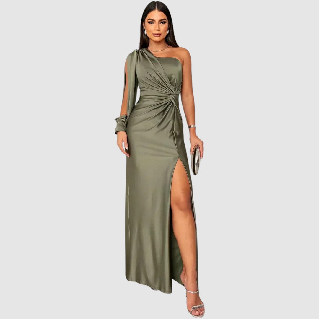 Meda - Elegant vestit maxi d'un sol espatlla