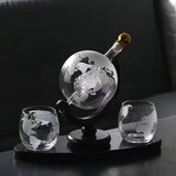 World Map Set - Whiskey Bottle and Glass