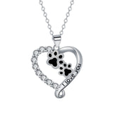 Friendship Bear Pendant Necklace in Silver and Black