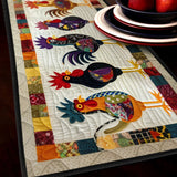 Quilted Table Runner - Rooster Parade