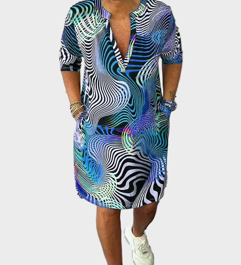 Mari - Vestit colorit amb escot en forma de V