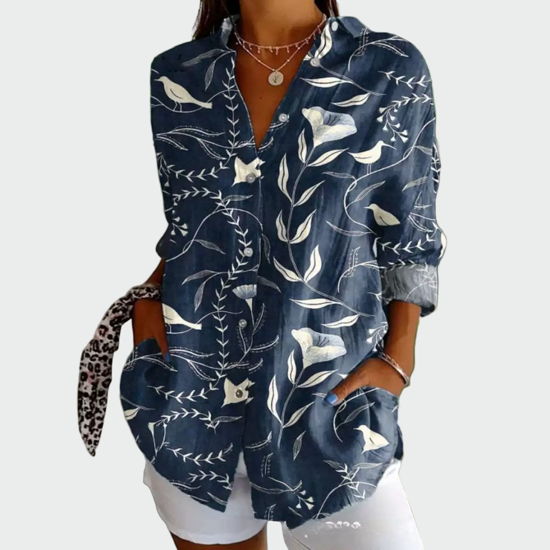 Camisa d'estil amb estampat floral