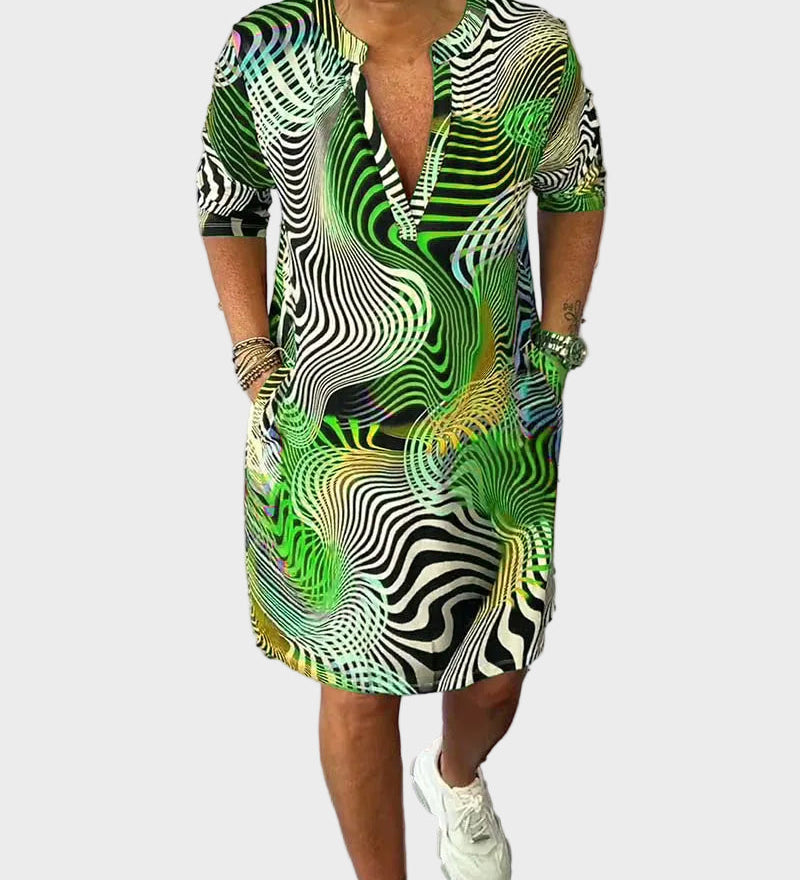 Mari - Vestit colorit amb escot en forma de V