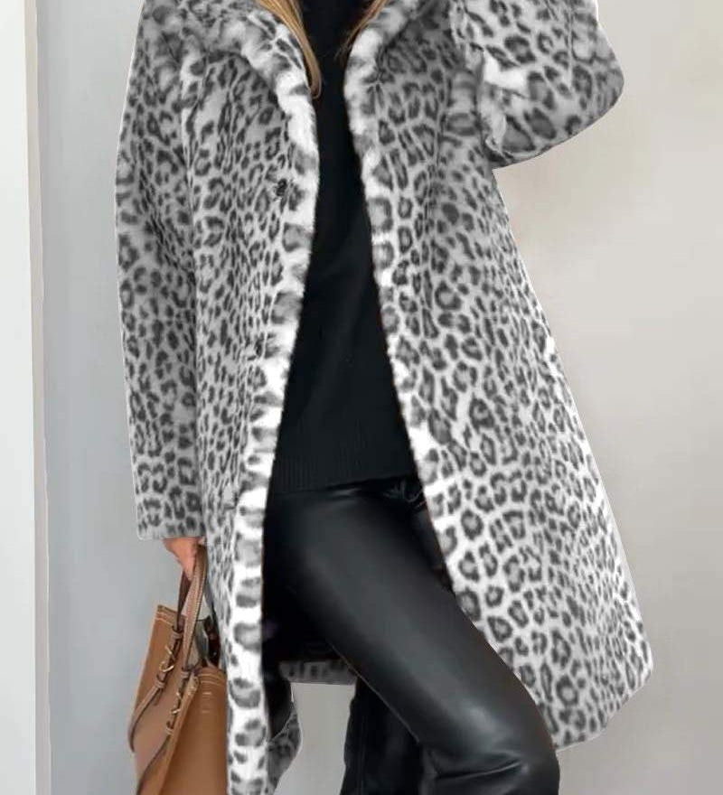 LEIA - Abric Llarga i Suau amb Estampat de Lleopard