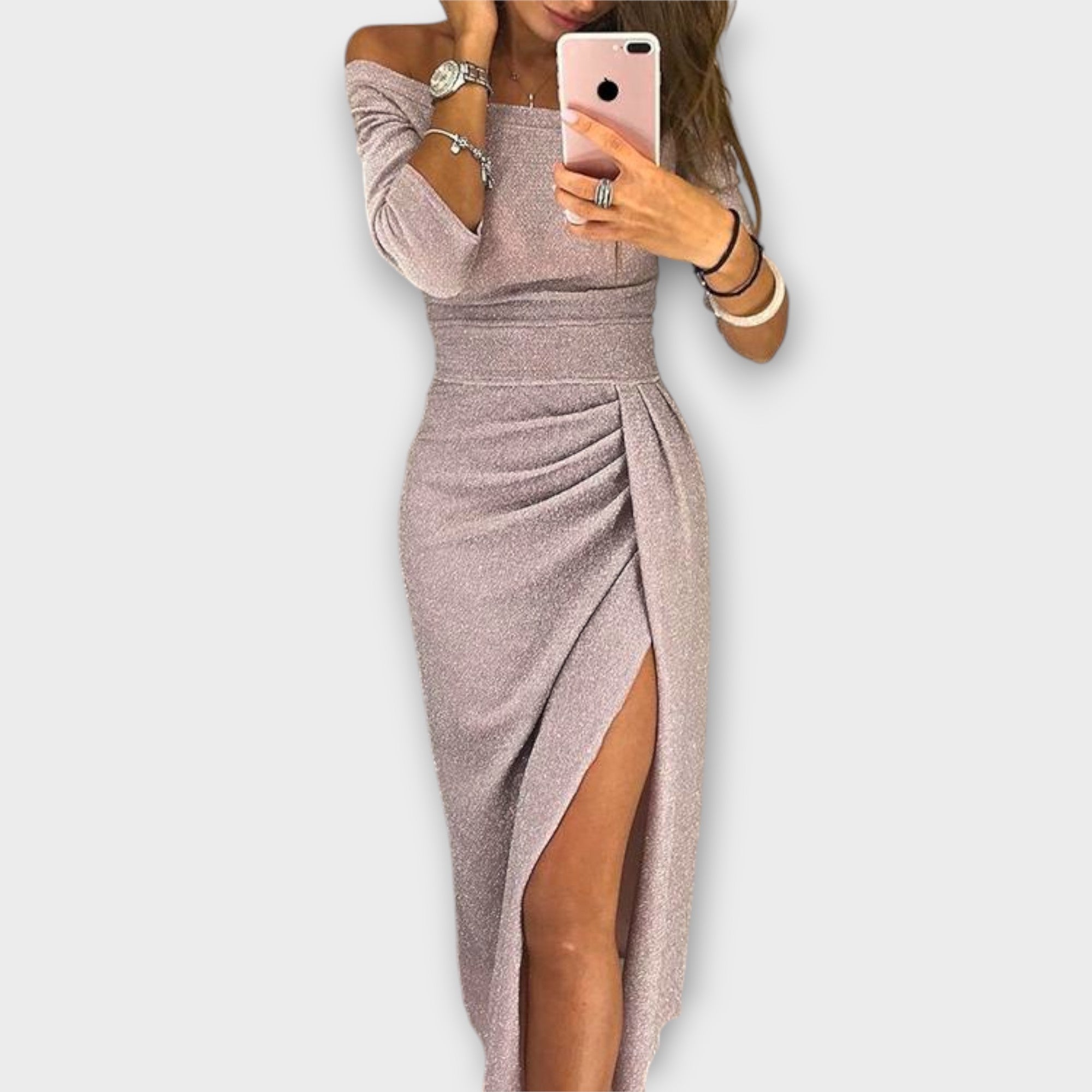 Yolanda - Vestit elegant amb espatlles descobertes