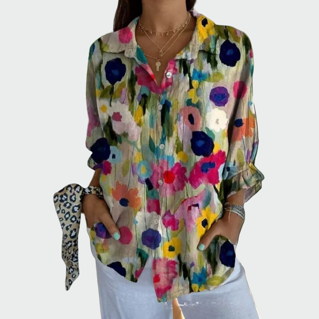 Camisa d'estil amb estampat floral