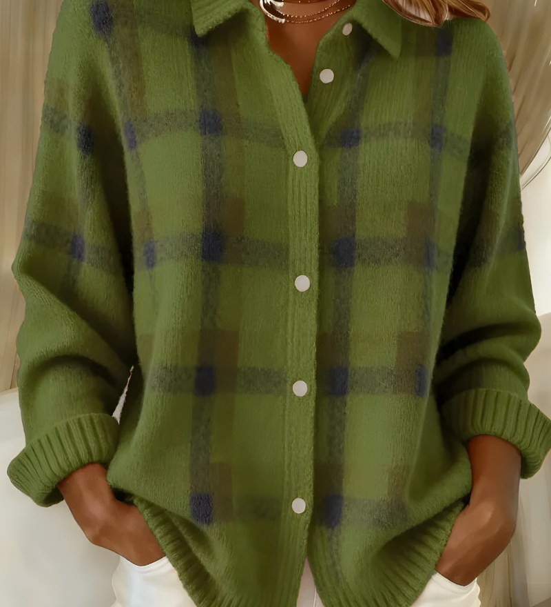 Ugnė - Camisa de punt suau amb patró de quadres