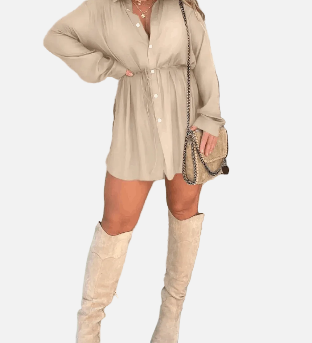 Vestit camiser negre elegant per a dona