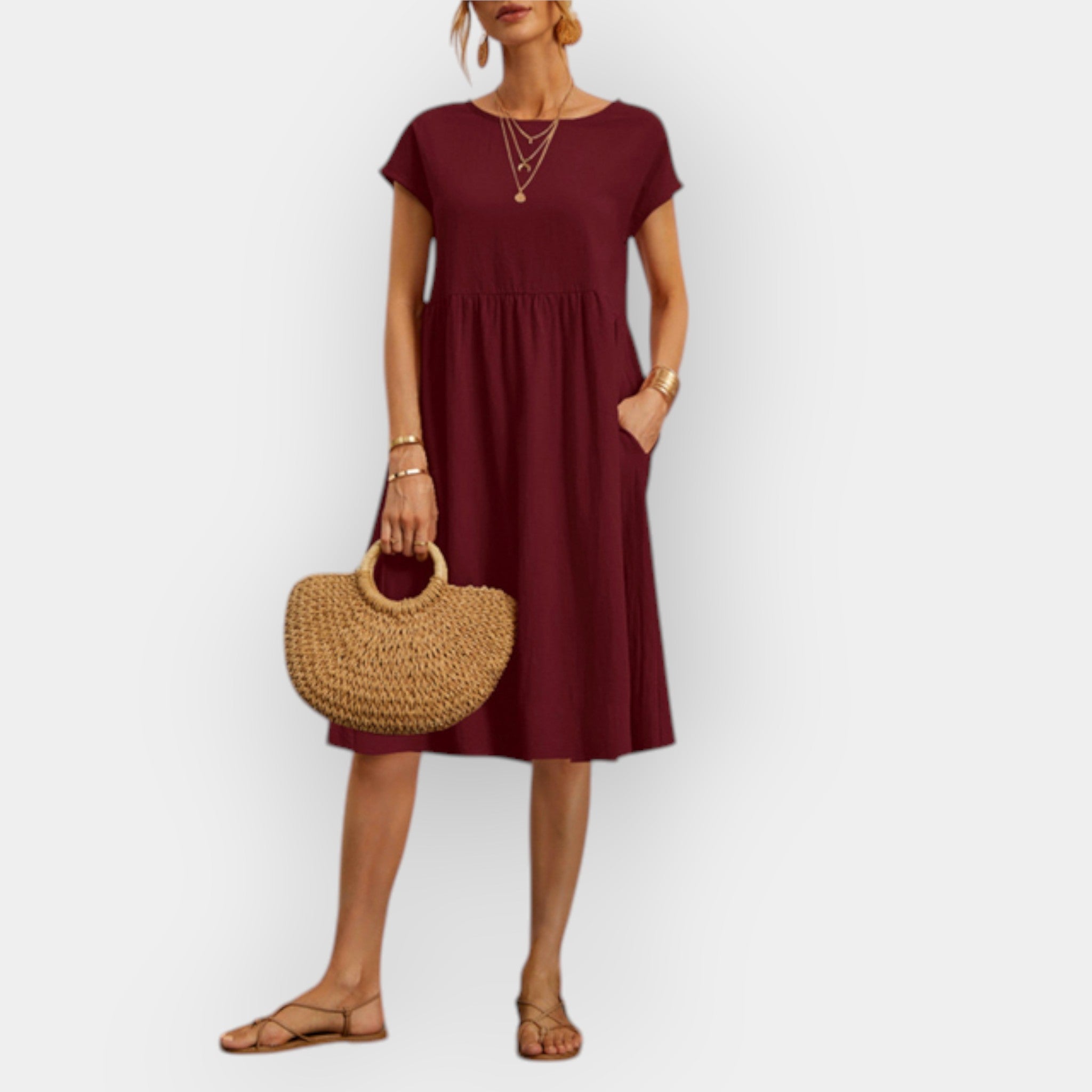 Vestit midi de línies simples