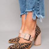 Selveta | Sabates de camussa amb estampat de lleopard i talons estables