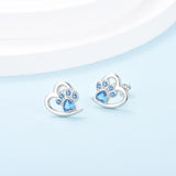 Heart-Shaped Paw Print Earrings – Jewellery for Pet Lovers