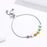 Adjustable Sterling Silver Bracelet with Dog Paw Print