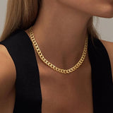 Thick Cuban Link Necklace | Gold