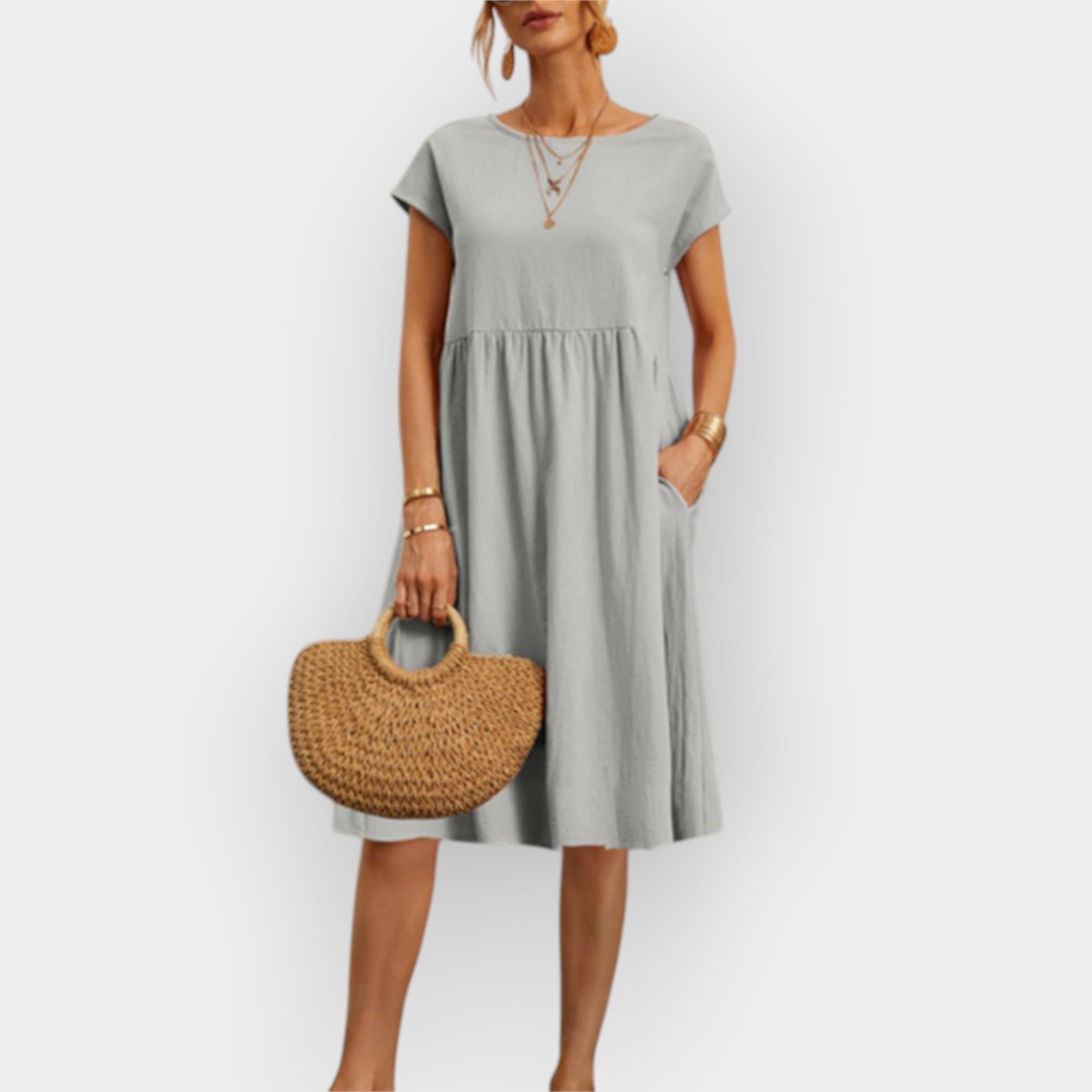 Vestit midi de línies simples