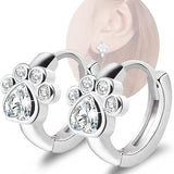 Small Paw Print Hoop Earrings – Animal Design Hoops for Women