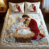 3-Piece Quilted Bed Set - Santa's Magic