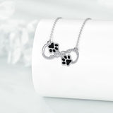 Infinite Love Dog Paw Necklace with Zirconia
