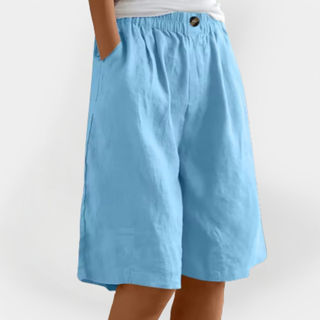Pantalons Curts de Lli amb Butxaques
