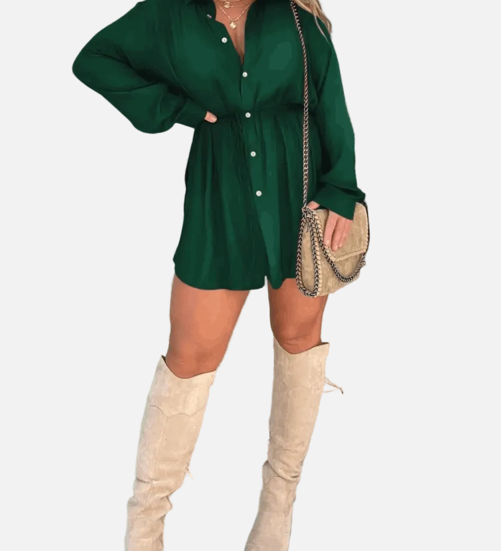 Vestit camiser negre elegant per a dona