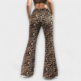 Pantalons de tall bootcut amb estampat de lleopard