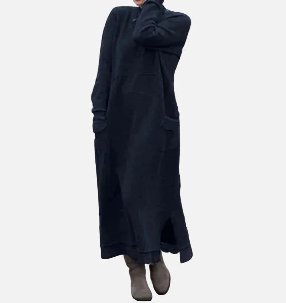 Vestit Maxi de Tardor – Sudadera Elegant de Tall Lliure per a Reunions Acollidores de Tardor