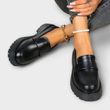 Mocassins femenins amb disseny ortopèdic i talons de setí
