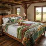 3-Piece Quilted Bed Set - Happy Farm