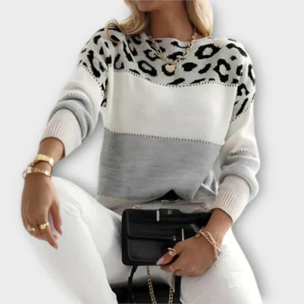 Sandra - Suéter de estampat de lleopard