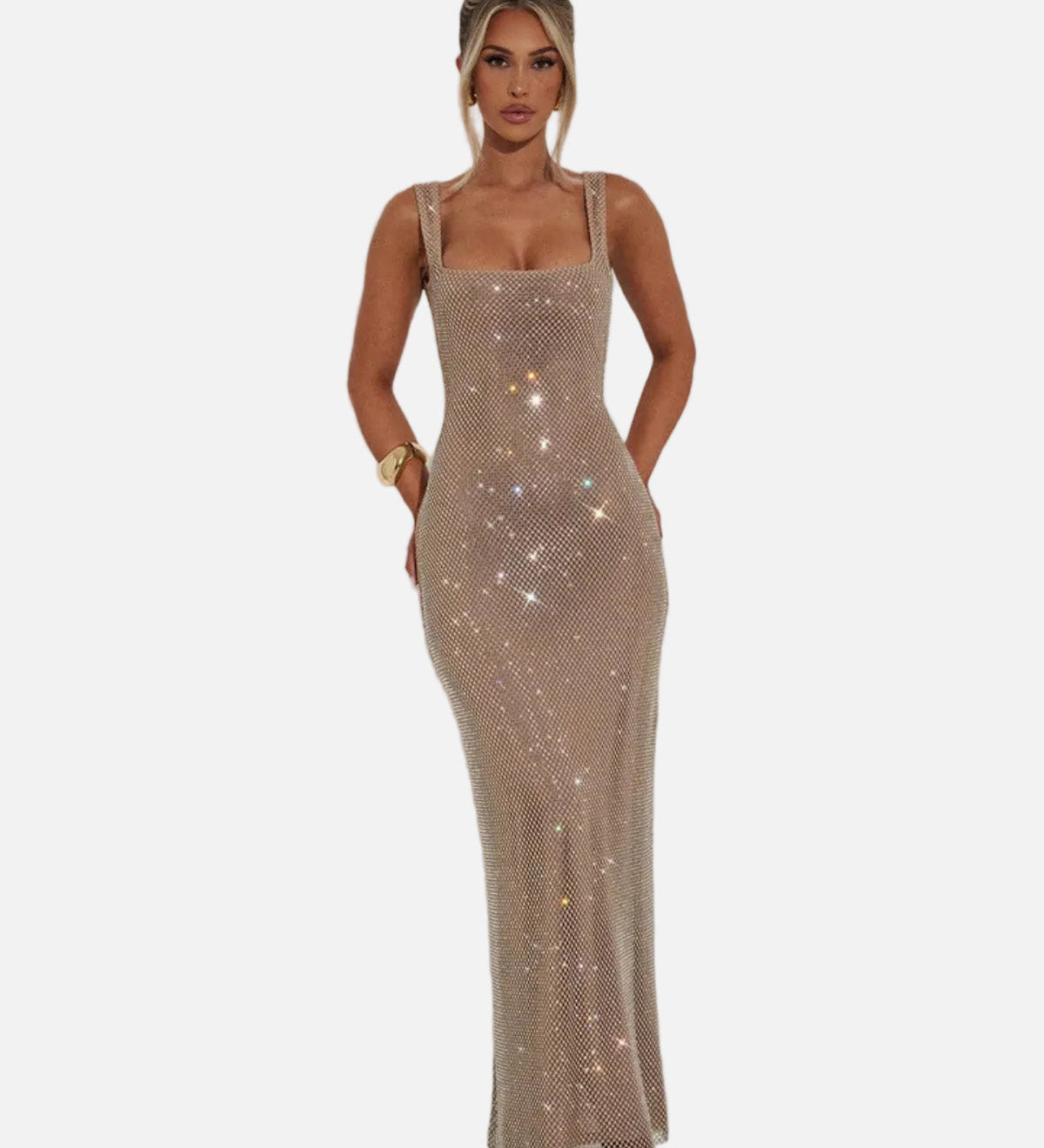 Vestit de Nit Formal Embellit Celeste