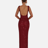 Vestit de Nit Formal Embellit Celeste