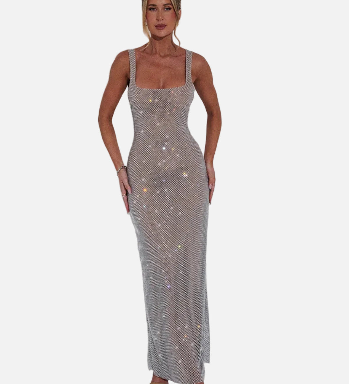 Vestit de Nit Formal Embellit Celeste