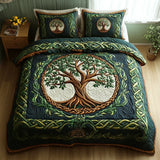 3-Piece Quilted Bed Set - Tree of Life