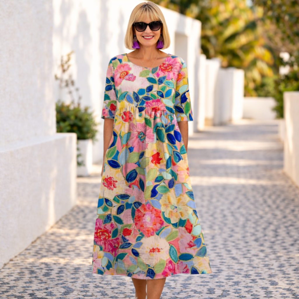 Claudia | Vestit de Motiu Floral amb Ambient d'Estiu