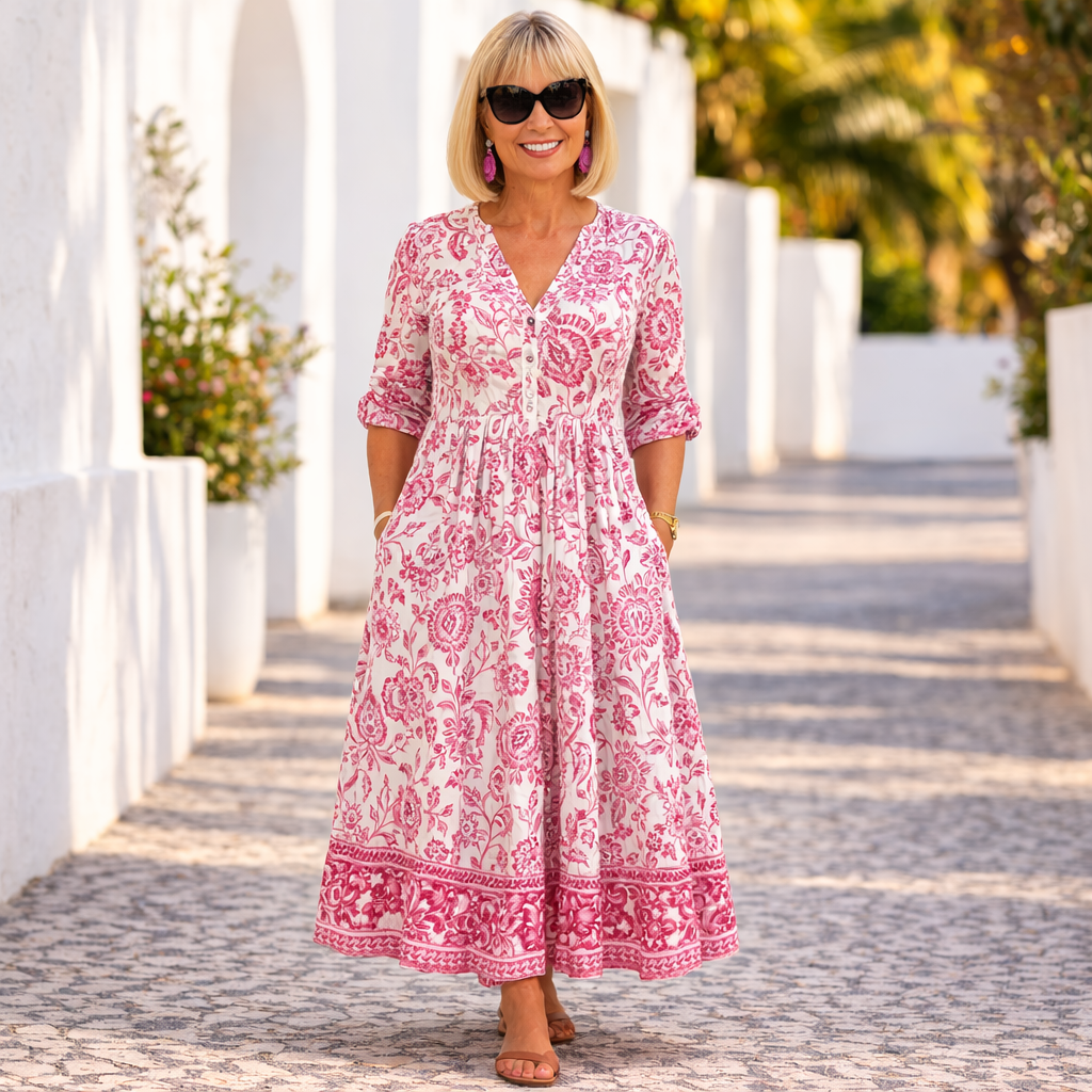 Juana | Vestit Elegant amb Estampat Floral i Sensació Fresca