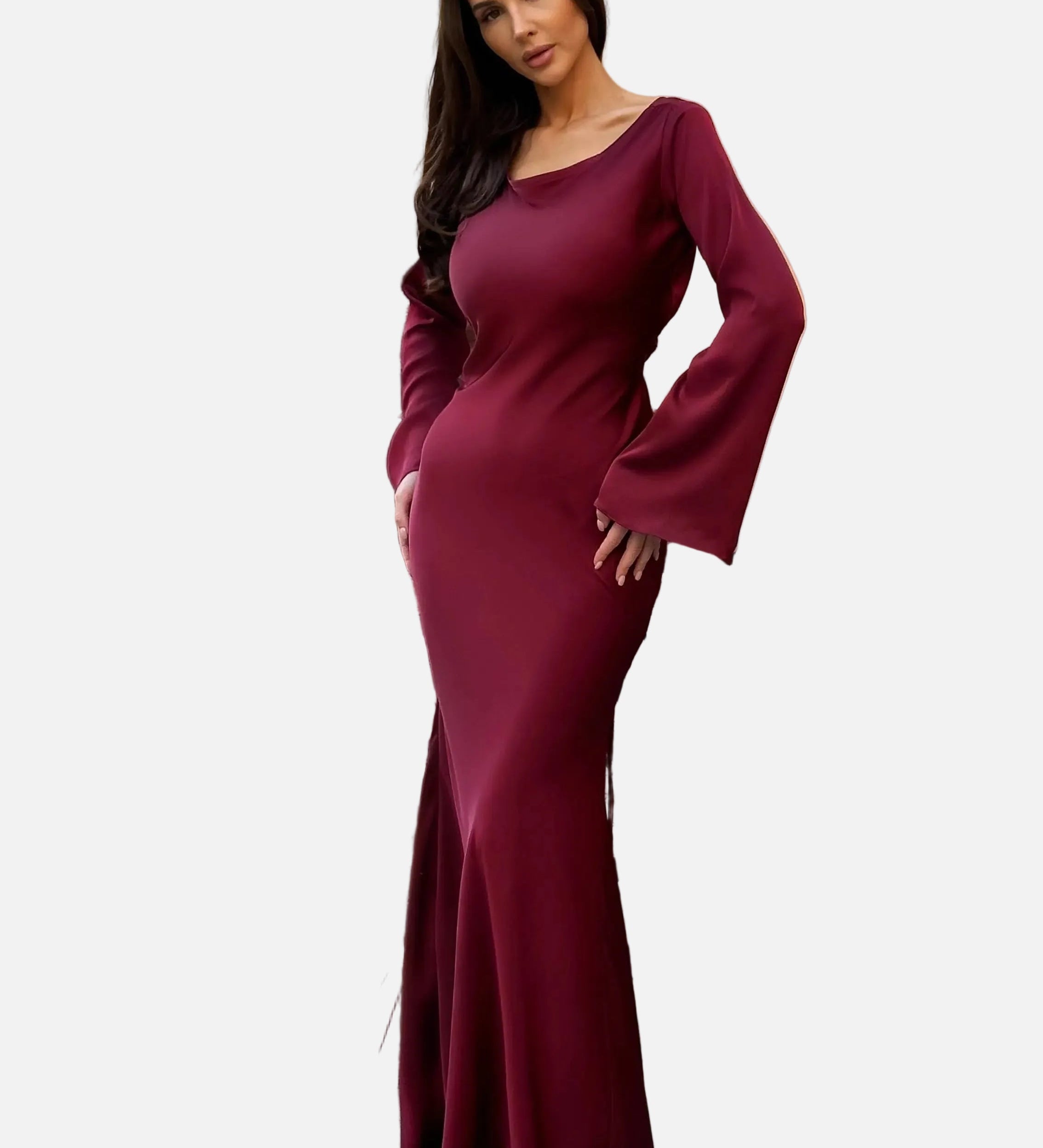 Vestit Maxi Elegant de Manga Llarga per a Convidades de Boda
