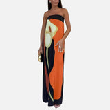 Vestit Maxi de Festa d'Estiu Estampat Sense Tirants Calla