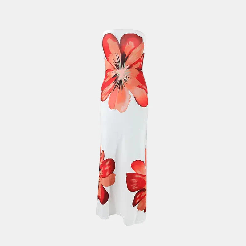 Vestit Maxi Floral Sense Tirants – Vestit de Nit Elegant per a Dones