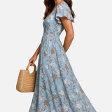 Vestit Maxi Floral d'Estiu Blau