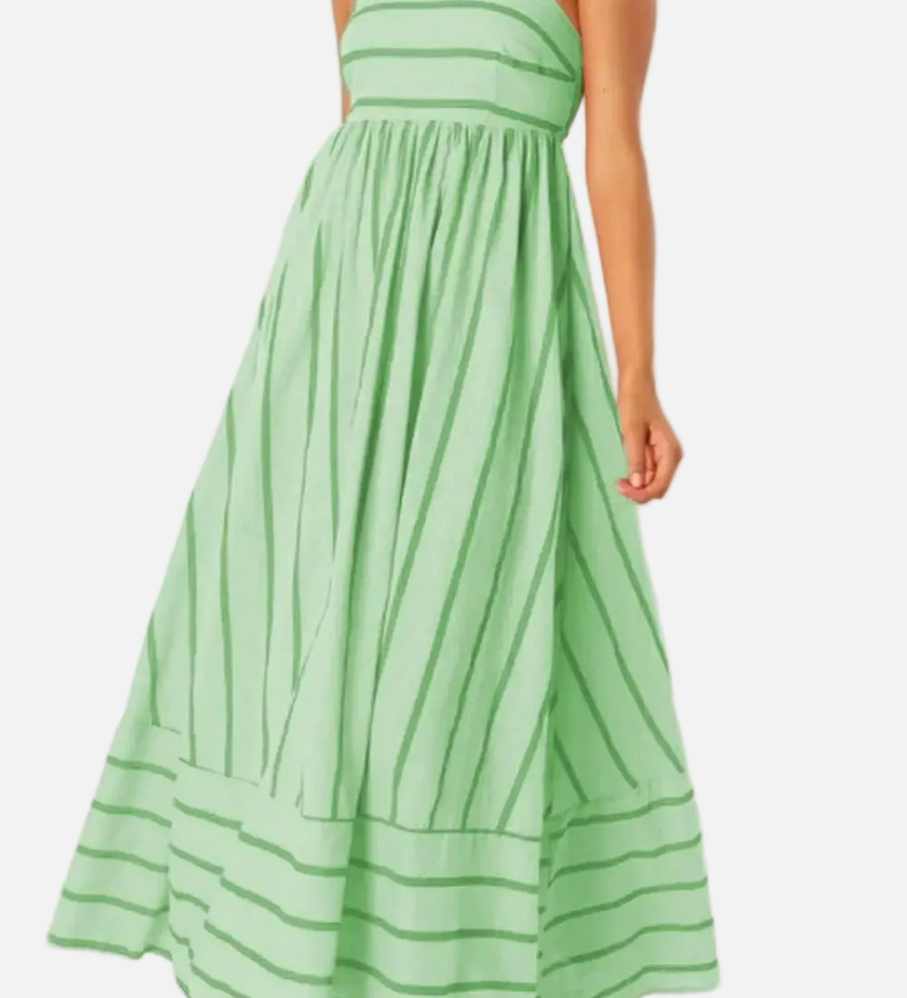 Vestit Maxi de Platja d'Estiu amb Tirants a Ratlles