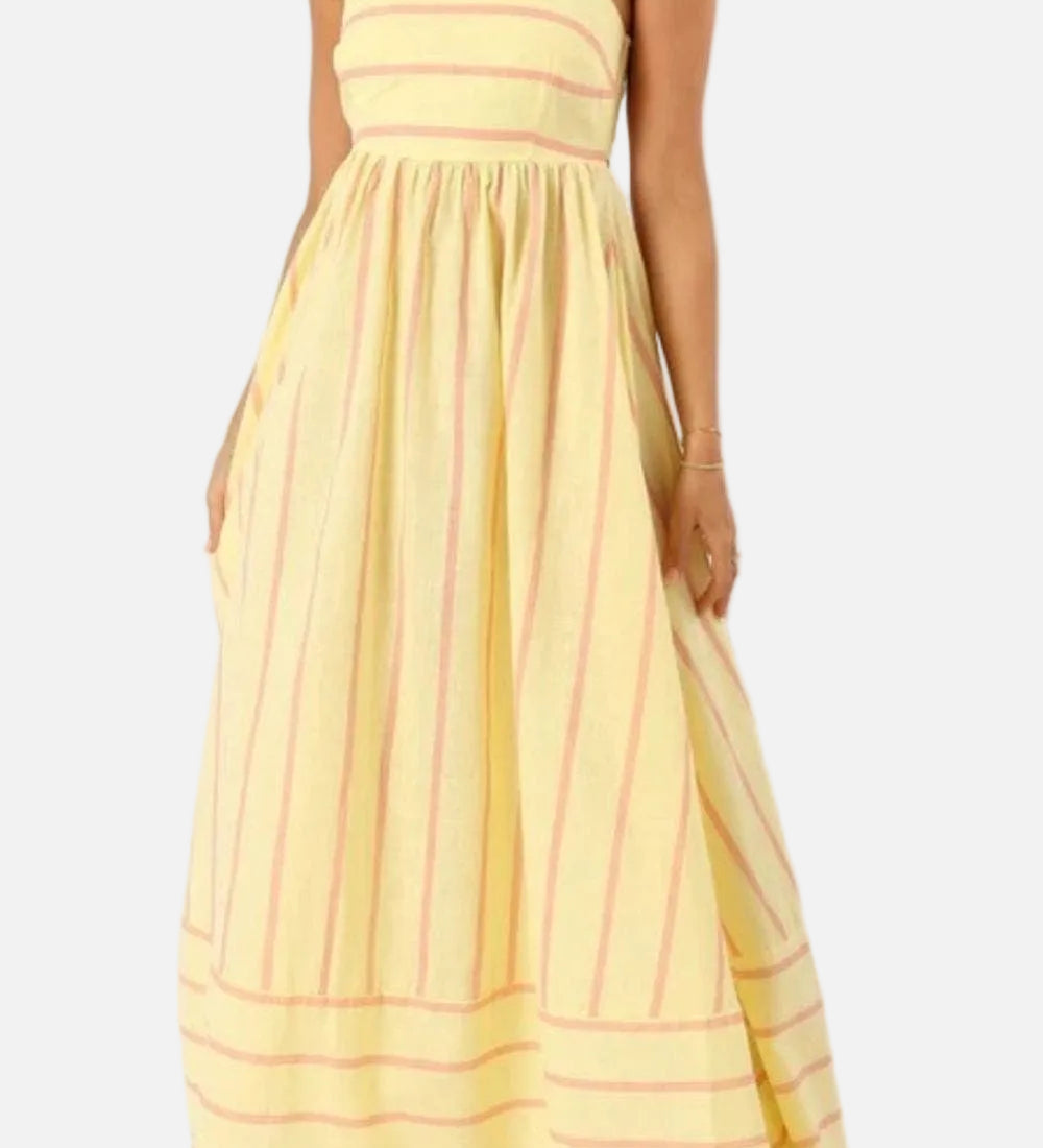 Vestit Maxi de Platja d'Estiu amb Tirants a Ratlles