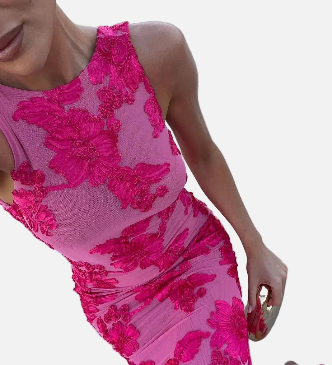 Vestit Maxi de Nit Sense Mangues Brodat Floral