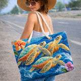 Handmade Beach Bag | Marine Turtle II
