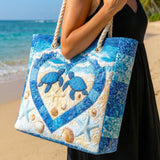 Handmade Beach Bag | Turtle Serenity