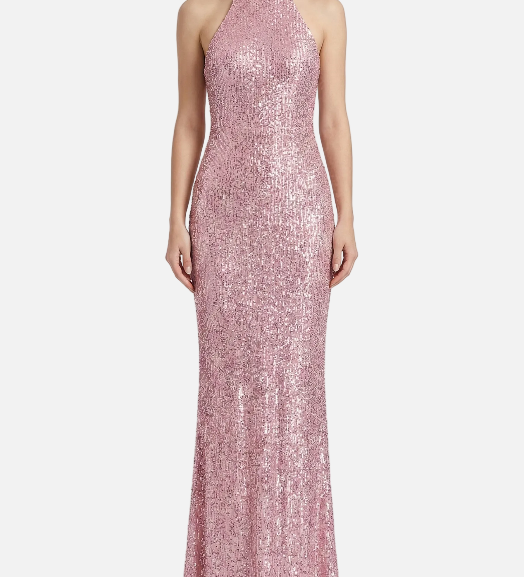 Vestit Maxi de Coll Halter amb Silueta Elegant i Ajustada