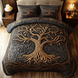 3-Piece Quilted Bed Set - Golden Harmony