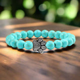 Natural stone bracelet with animal paw pendant – Elastic bead bracelet for men and women
