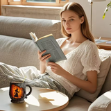 Handmade 3D Mug – Witch and Cat Design