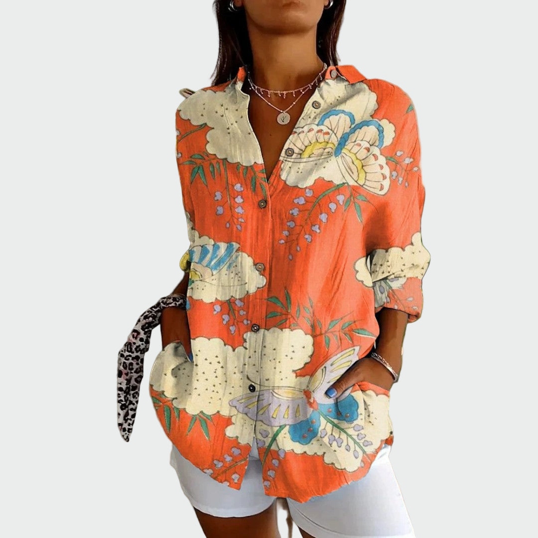 Camisa d'estil amb estampat floral